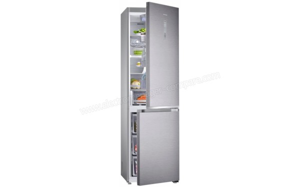 SAMSUNG RB41R7867SR - Vue 3/4 gauche avec porte ouverte (cr&eacute;dit : Boulanger)