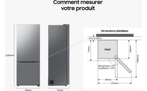 SAMSUNG RB53DG706AS9 - Dimensions