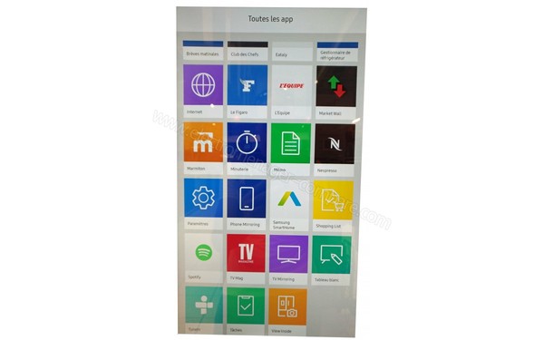 SAMSUNG RF56M9540SR - Vue de la page d'applications