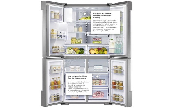 SAMSUNG RF56M9540SR - Vue de l'int&eacute;rieur (avec d&eacute;tails)