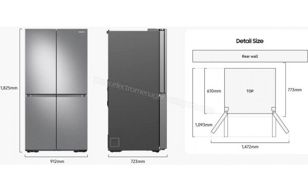 SAMSUNG RF65A96768A - Dimensions