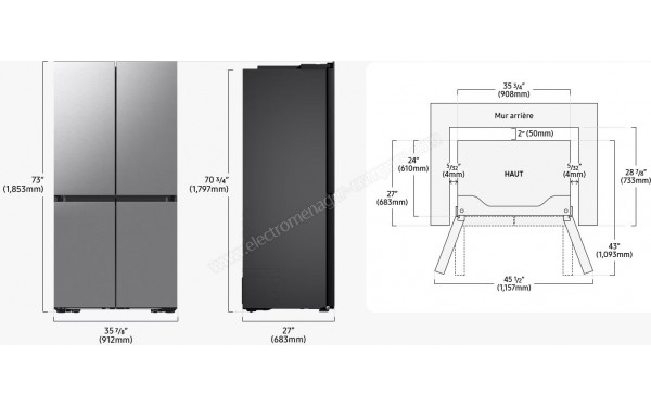 SAMSUNG RM70F63NER - Dimensions