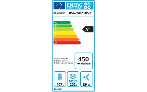SAMSUNG RS67N8210S9 - &Eacute;tiquette &eacute;nergie
