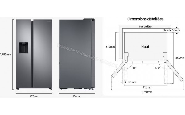 SAMSUNG RS68CG882DB1 - Dimensions