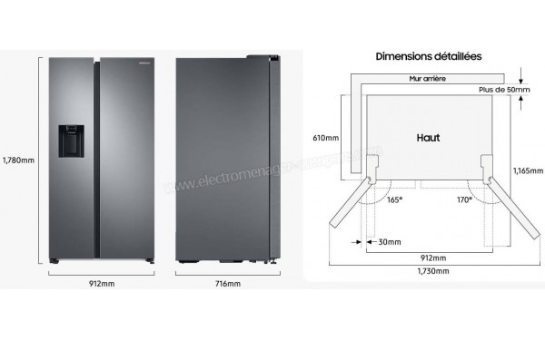 SAMSUNG RS68CG885EB1 - Dimensions