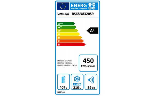SAMSUNG RS68N8320S9 - &Eacute;tiquette &eacute;nergie