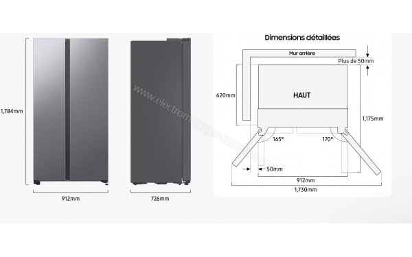 SAMSUNG RS70F64KEF - Dimensions