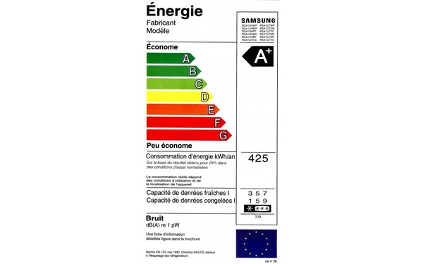 SAMSUNG RSA1UTPE - &Eacute;tiquette &eacute;nergie