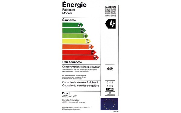 SAMSUNG RSH7PNPN - &Eacute;tiquette &eacute;nergie