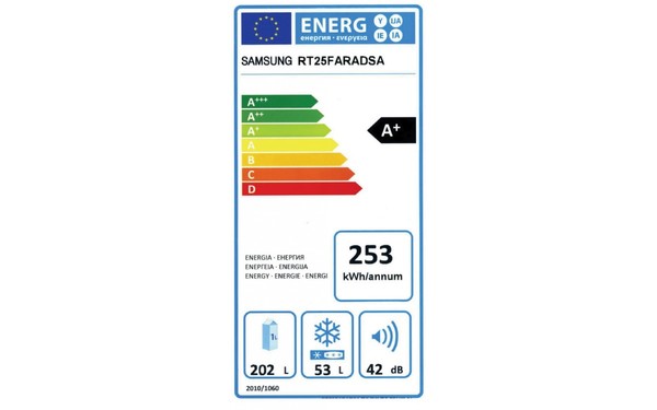 SAMSUNG RT25FARADSA - &Eacute;tiquette &eacute;nergie