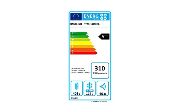 SAMSUNG RT53H6305SL - &Eacute;tiquette &eacute;nergie