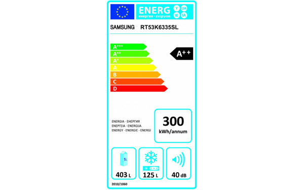 SAMSUNG RT53K6335SL - &Eacute;tiquette &eacute;nergie