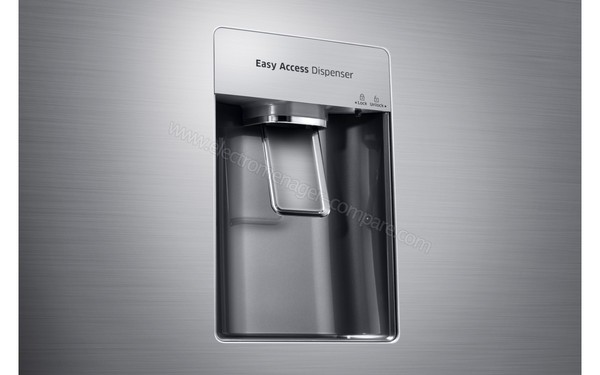 SAMSUNG RT62K7110S9 - Distributeur en fa&ccedil;ade (cr&eacute;dit : Boulanger)