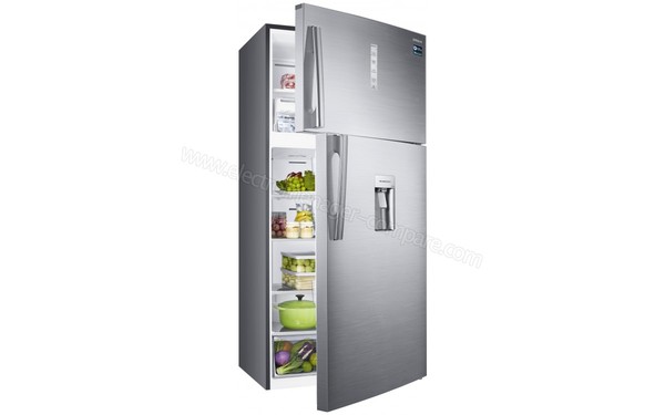 SAMSUNG RT62K7110S9 - Vue 3/4 gauche portes ouvertes (cr&eacute;dit : Boulanger)