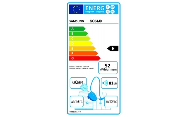 SAMSUNG SC54J0 - &Eacute;tiquette &eacute;nergie