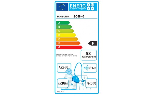 SAMSUNG SC88H0 Bleu - &Eacute;tiquette &eacute;nergie
