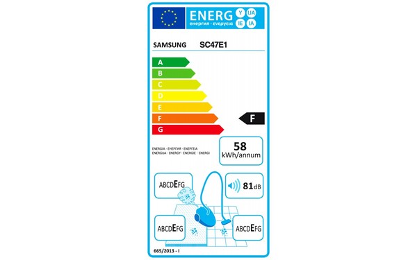 SAMSUNG VCC47E1H33 Import EU - &Eacute;tiquette &eacute;nergie
