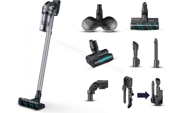 SAMSUNG VS20T7538T5/ET - Vue 3/4 droite avec accessoires