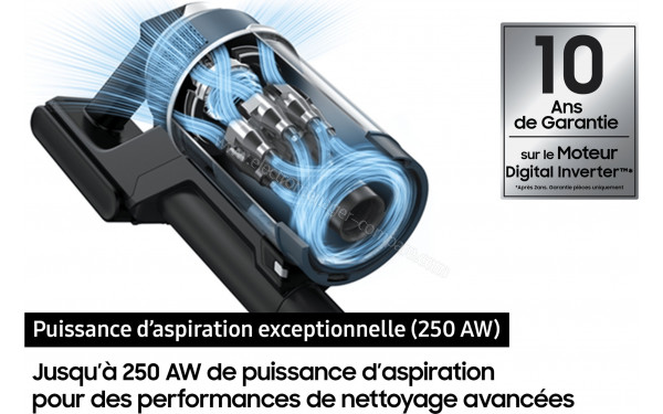 SAMSUNG VS70H25XLT - Puissance d'aspiration exceptionnelle