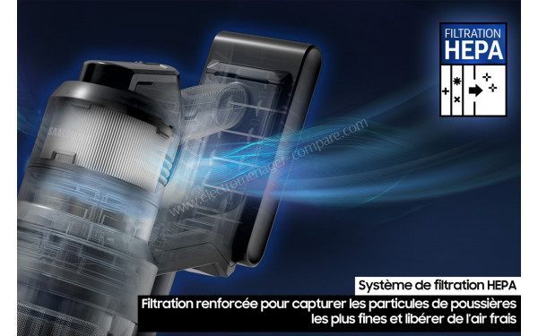 SAMSUNG VS70H25XLT - Syst&egrave;me de filtration HEPA