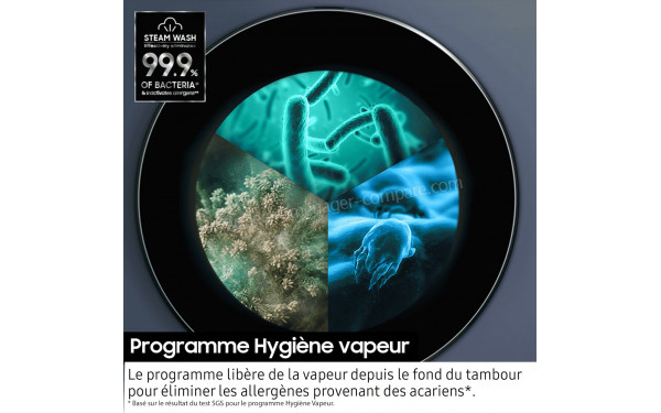 SAMSUNG WD10HG6U34BE - Programme Hygi&egrave;ne vapeur