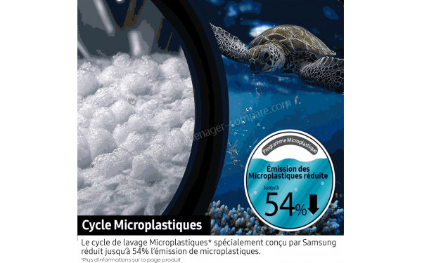 SAMSUNG WD10HG6U34BE - Cycle de lavage Microplastiques