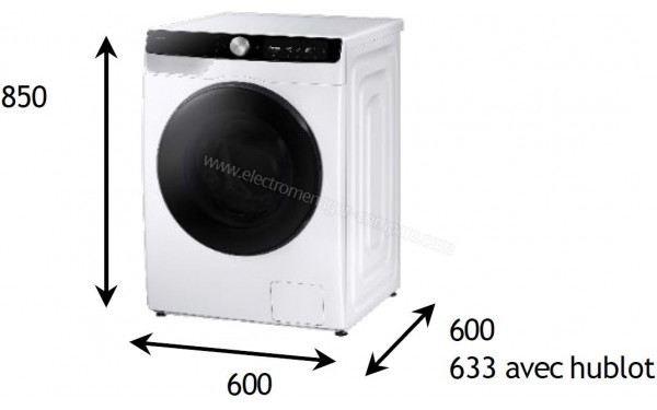 SAMSUNG WD11DG6B85BK - Dimensions