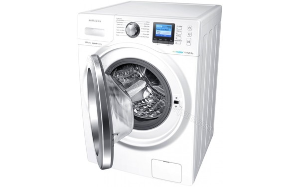 SAMSUNG WD12F9C9U4W - Vue 3/4 droite hublot ouvert (1)