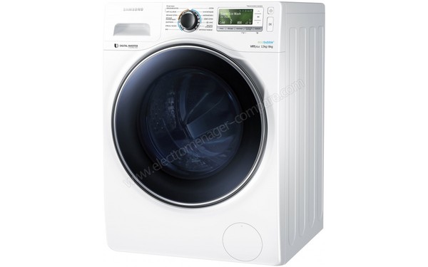 SAMSUNG WD12J8400GW - Vue 3/4 droite n&deg;1 (cr&eacute;dit : Boulanger)