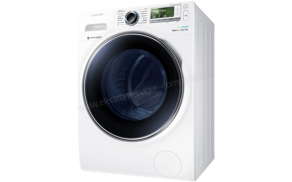 SAMSUNG WD12J8400GW - Vue 3/4 droite n&deg;2 (cr&eacute;dit : Boulanger)