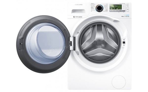 SAMSUNG WD12J8400GW - Vue de face hublot ouvert (cr&eacute;dit : Boulanger)