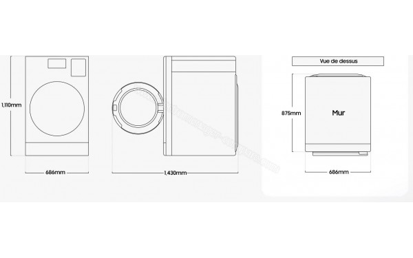 SAMSUNG WD18DB8995BZ - Dimensions