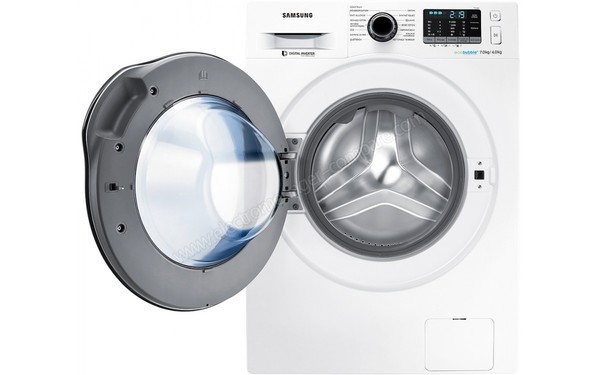 SAMSUNG WD70J5A10AW - Vue de face hublot ouvert (cr&eacute;dit : Darty)