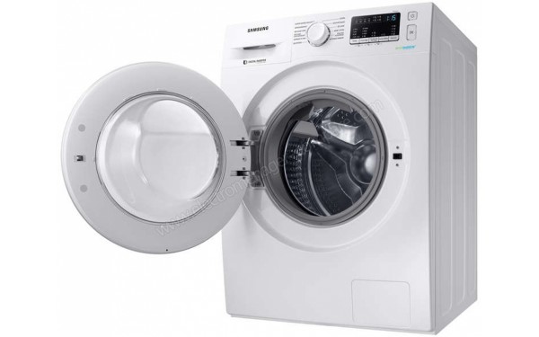 SAMSUNG WD70M4B53IW - Vue 3/4 droite hublot ouvert