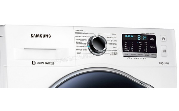 SAMSUNG WD80J5430AW - Panneau de commandes (cr&eacute;dit : Darty)