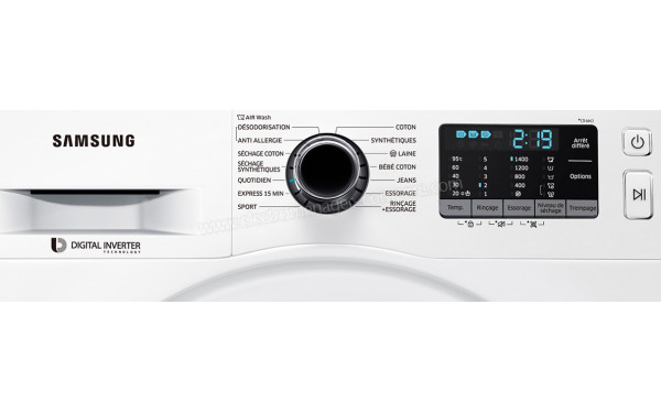 SAMSUNG WD80J5B30AW - Panneau de commandes