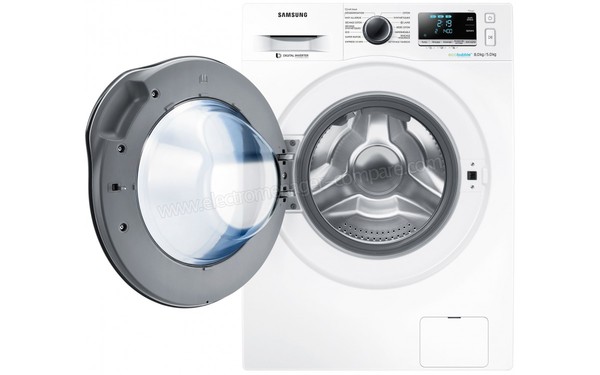 SAMSUNG WD80J6A10AW - Vue de face hublot ouvert (cr&eacute;dit : Boulanger)