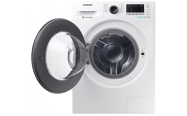 SAMSUNG WD80M4B53JW - Vue de face avec hublot ouvert (cr&eacute;dit : Darty)