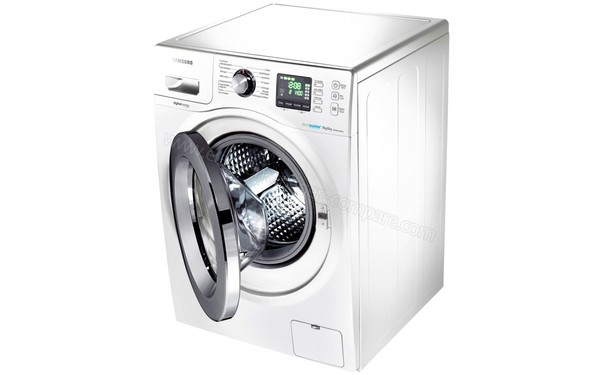 SAMSUNG WD906U4SAWQ - Vue 3/4 droite hublot ouvert