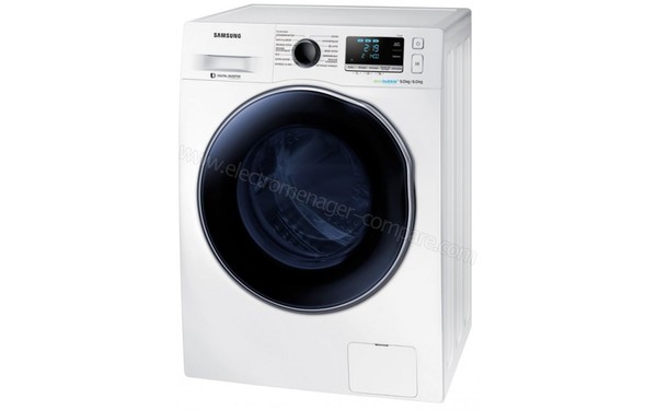 SAMSUNG WD90J6A10AW - Vue 3/4 droite (cr&eacute;dit : Boulanger)