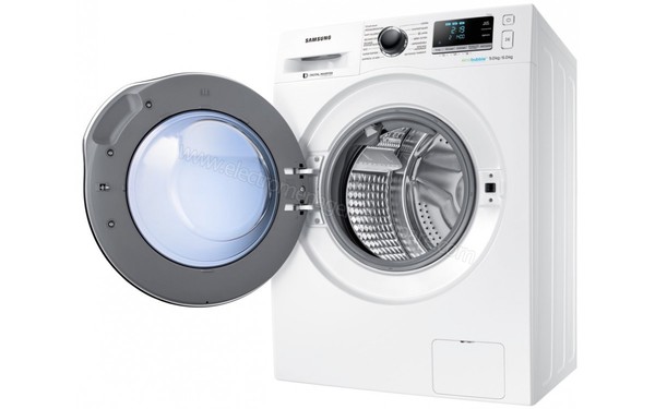 SAMSUNG WD90J6A10AW - Vue 3/4 droite (cr&eacute;dit : Boulanger)