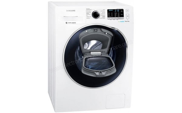 SAMSUNG WD90K5410OW - Vue 3/4 gauche n&deg;2 (cr&eacute;dit : Darty)