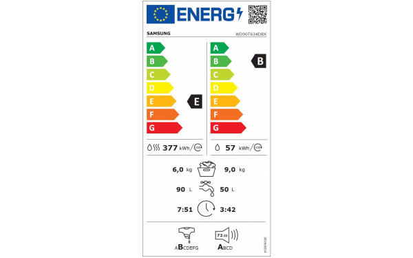 SAMSUNG WD90T634DBX - &Eacute;tiquette &eacute;nergie v2