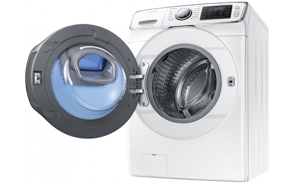 SAMSUNG WF16J6500EW - Vue 3/4 droite hublot ouvert (n&deg;2)