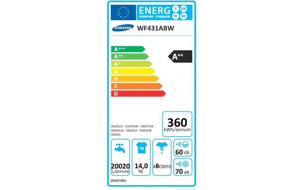 SAMSUNG WF431ABW - &Eacute;tiquette &eacute;nergie