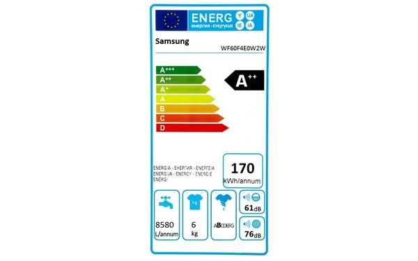 SAMSUNG WF60F4E0W2W - &Eacute;tiquette &eacute;nergie
