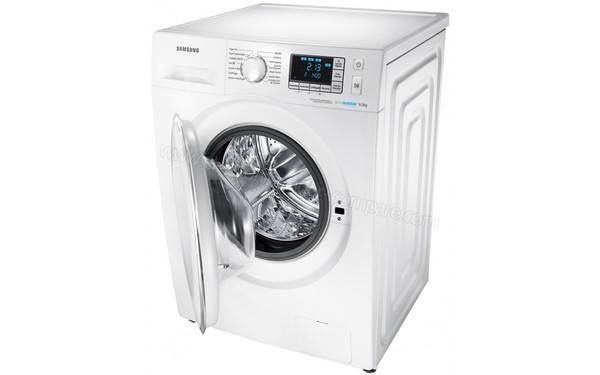 SAMSUNG WF80F5E5W4W/EC - Vue 3/4 droite hublot ouvert