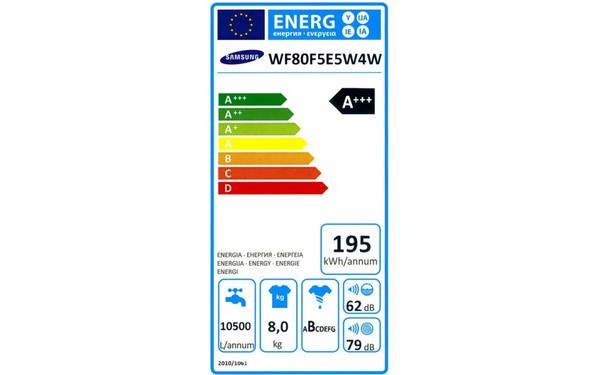 SAMSUNG WF80F5E5W4W - &Eacute;tiquette &eacute;nergie