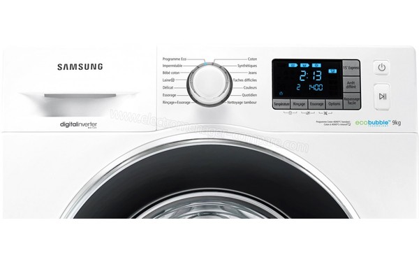 SAMSUNG WF90F5EBU4W - Panneau de commandes (cr&eacute;dit : Boulanger)