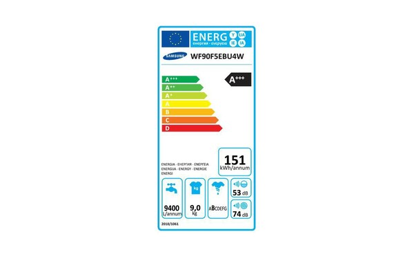 SAMSUNG WF90F5EBU4W - &Eacute;tiquette &eacute;nergie